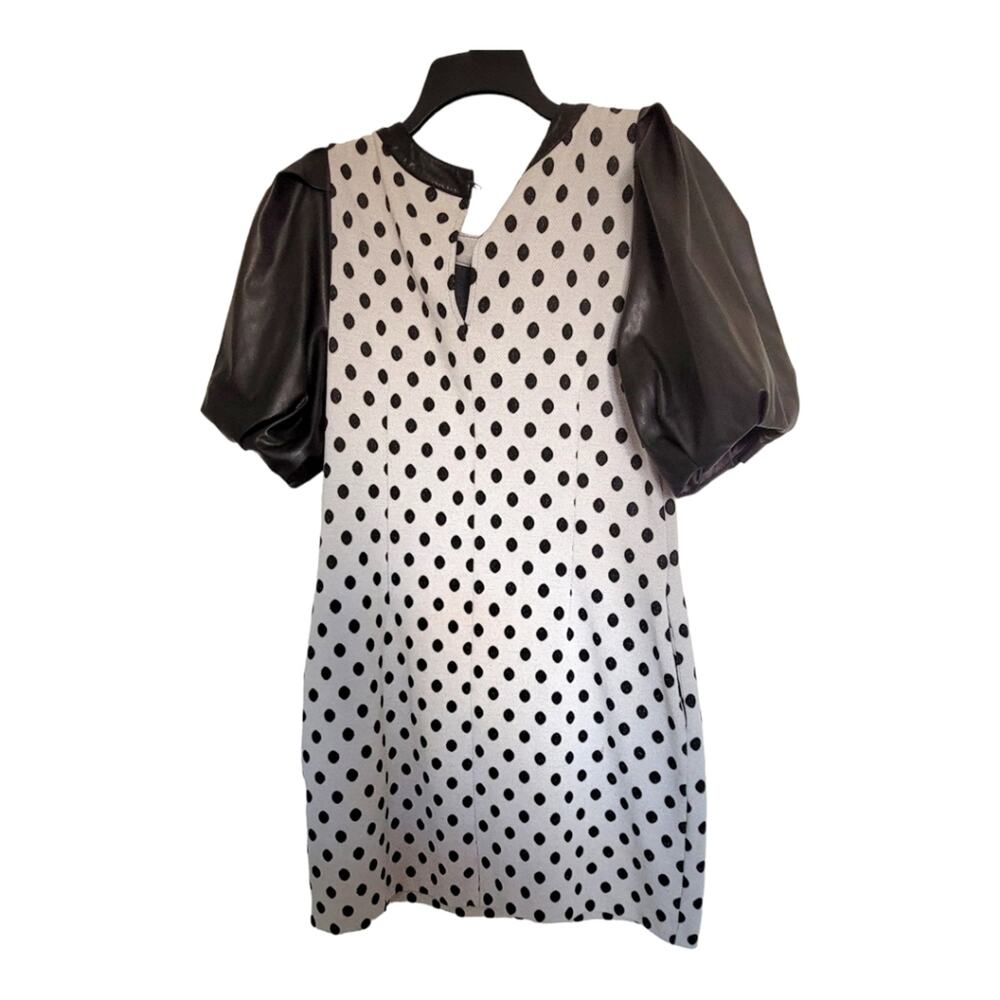 Dot-print Faux Leather - Sleeve Shift Dress, New York & Company - Picture 2 of 5